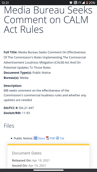 FCC-CALM-Act-efficiency-loud-commercials-public-notice