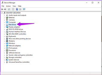 Disk Drives in Device Manager Windows