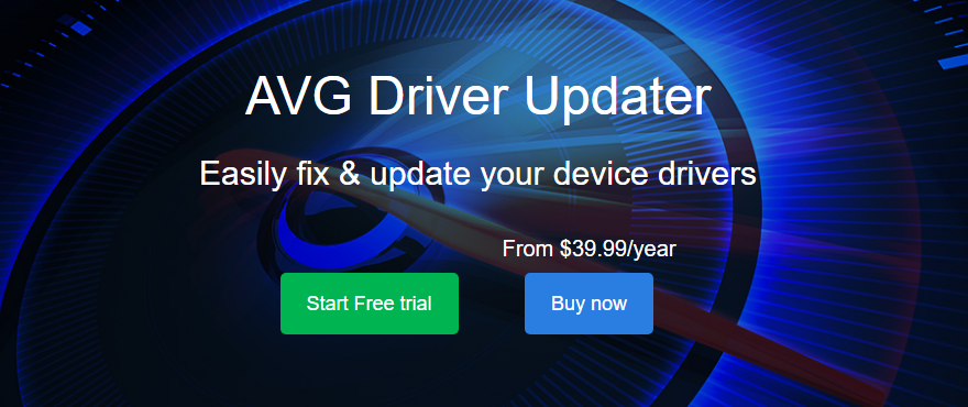 The homepage of AVG Driver Updater
