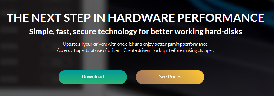 The homepage of DriverFix