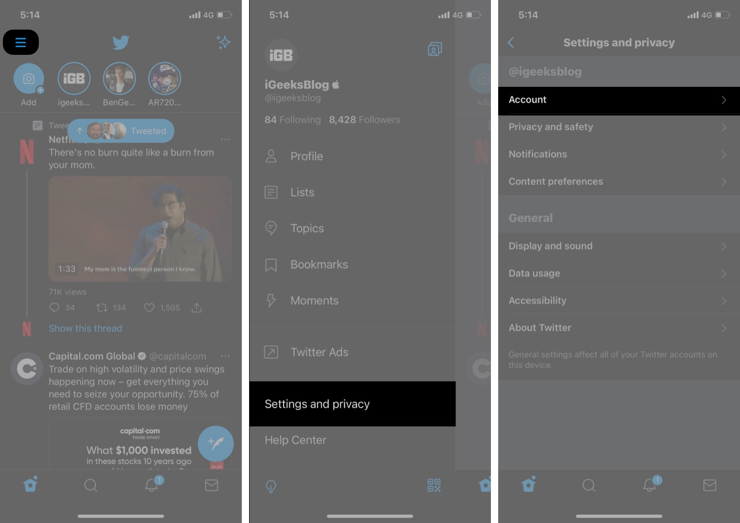 ปิดใช้งานบัญชี twitter จาก iPhone