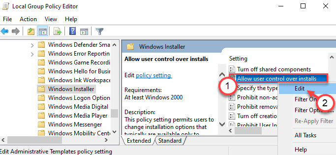 Allow User Control Edit Min