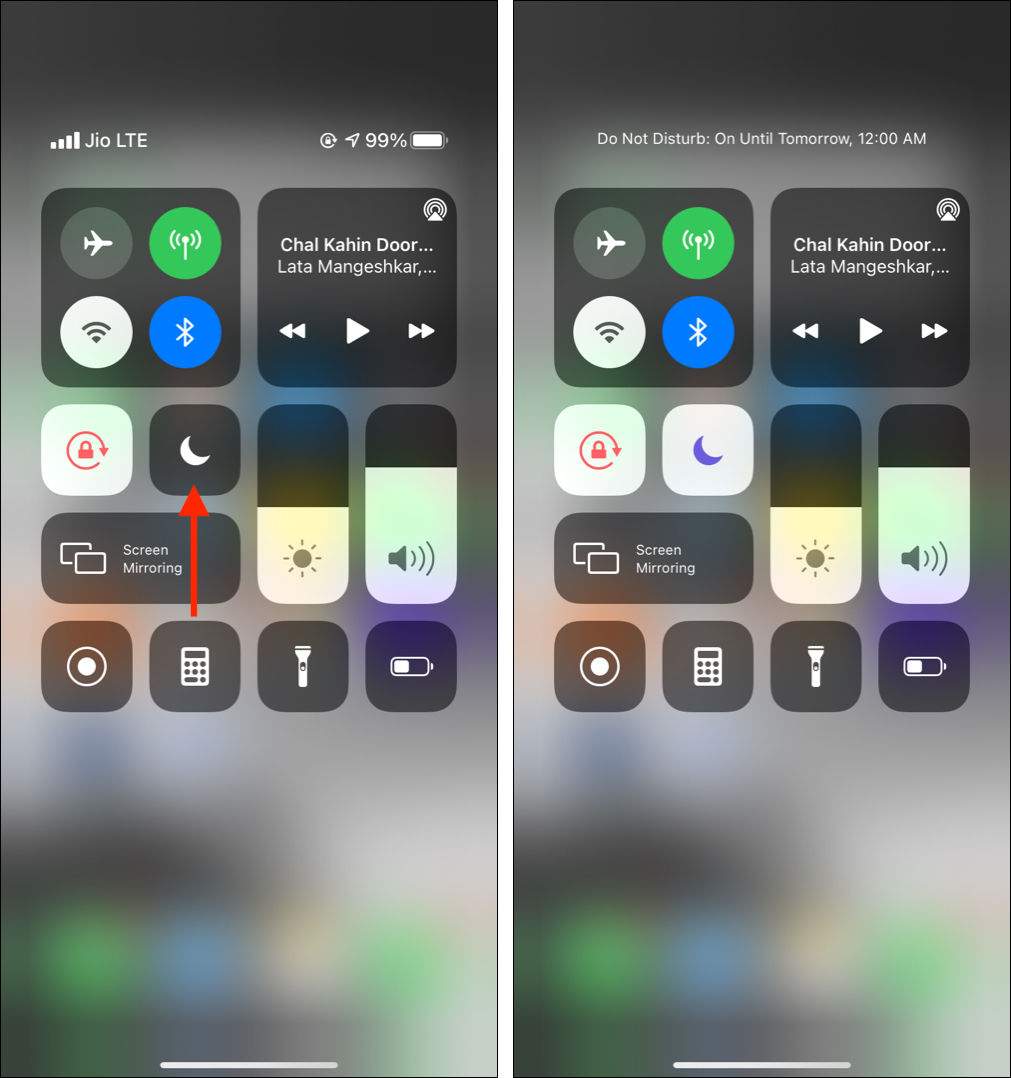 วิธีเปิดใช้งานห้ามรบกวนบน iPhone ผ่านศูนย์ควบคุม