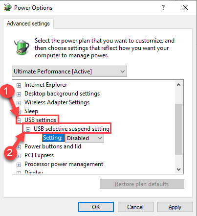 Usb Settings Suspended Min