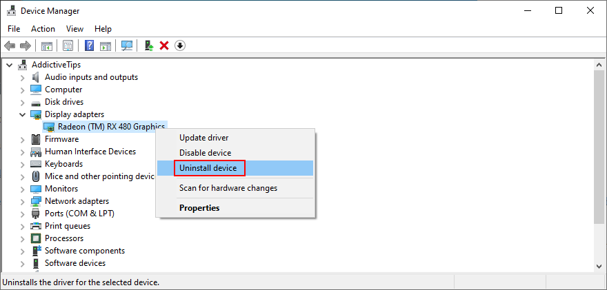 Windows แสดงวิธีการถอนการติดตั้งอุปกรณ์จาก Device Manager