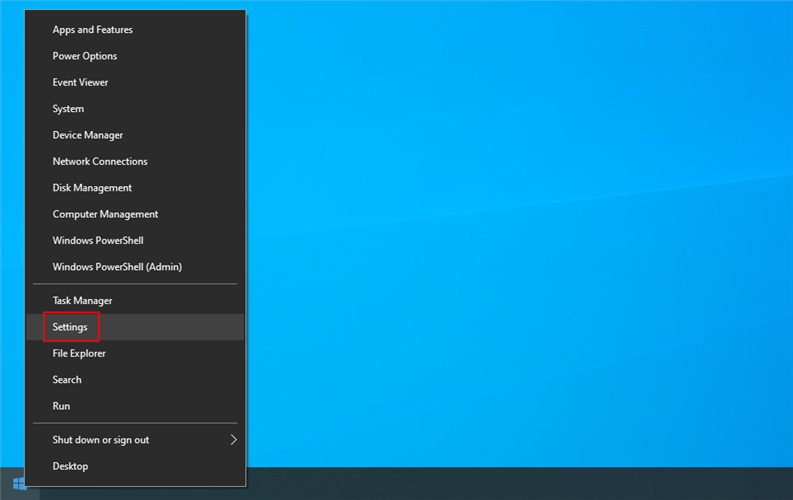Windows 10 แสดงวิธีเข้าถึงการตั้งค่าจากเมนู Start คลิกขวา