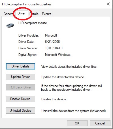 win 10 hid compliant mouse driver