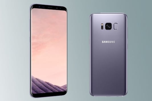 Samsung Galaxy S8 Plus-Orchid Grey ( L); Samsung Galaxy S8-Orchid Grey (R)
