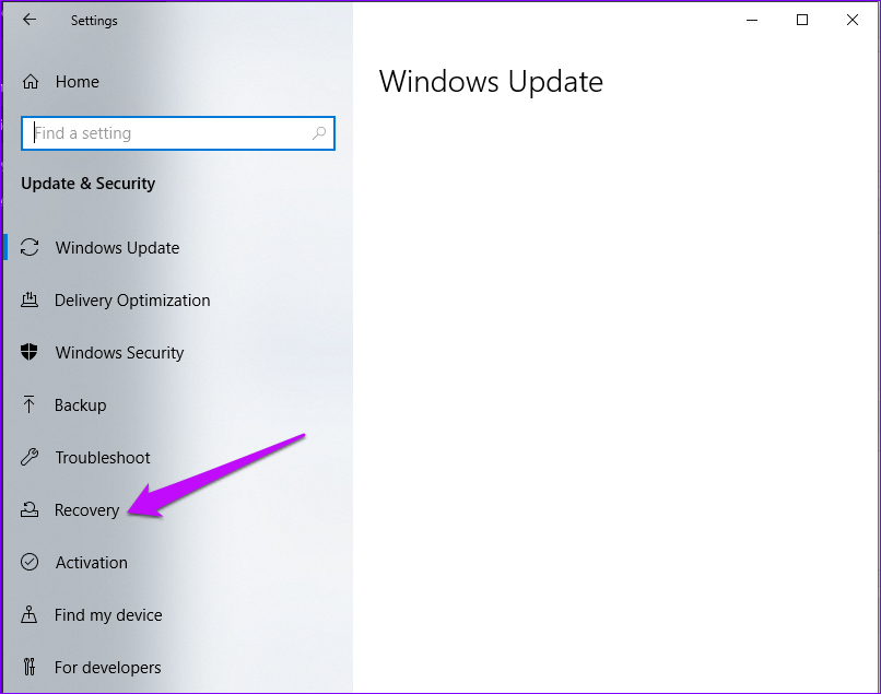 ตัวเลือกการกู้คืนการตั้งค่า Windows
