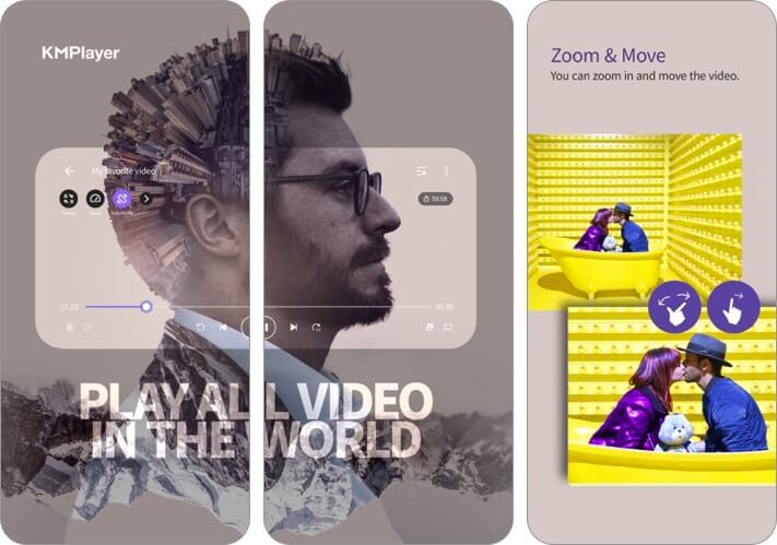 km player iphone และ ipad video player app screenshot