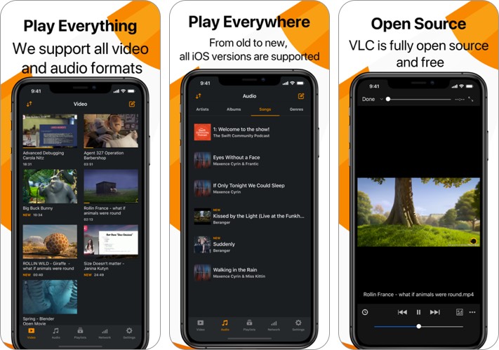 vlc สำหรับแอปเครื่องเล่นวิดีโอ iphone และ ipad สำหรับมือถือ ภาพหน้าจอ