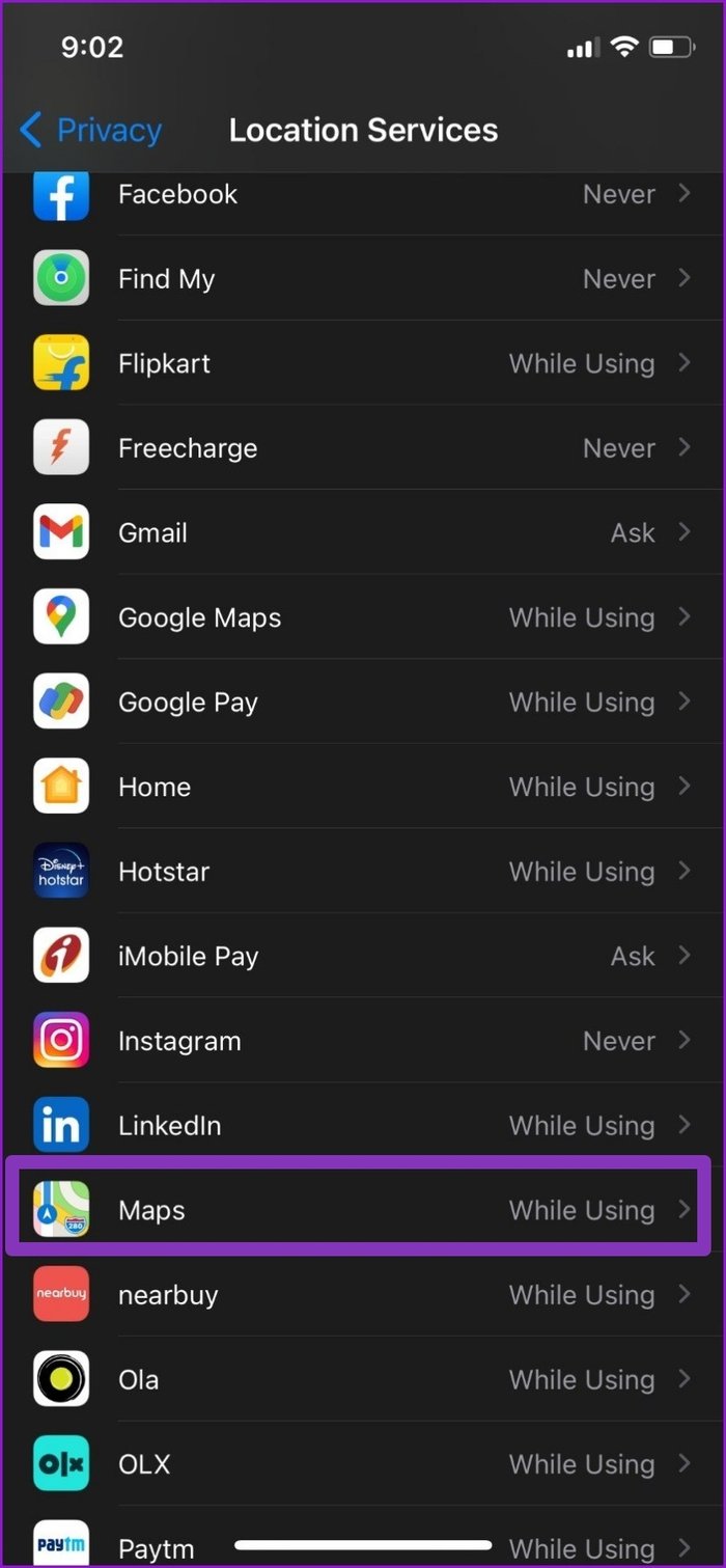 การตั้งค่าตำแหน่งของ Google แผนที่บน i Phone