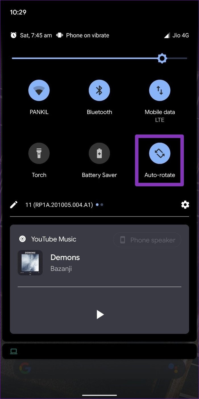 เปิดใช้งานการหมุนอัตโนมัติบน Android