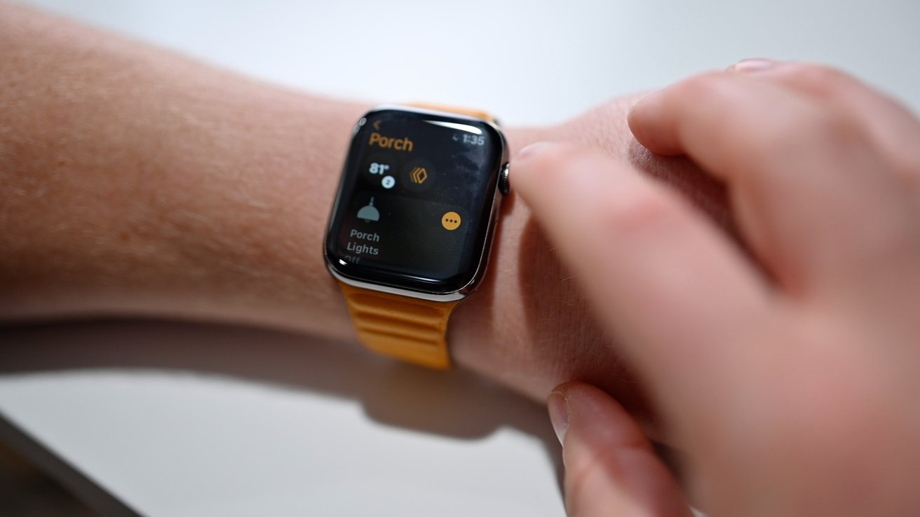 มุมมองห้องในแอป Home ที่อัปเกรดแล้วบน APple Watch