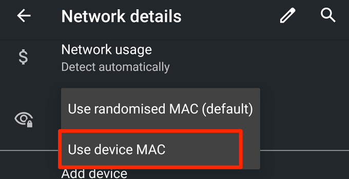 mac address for iphone