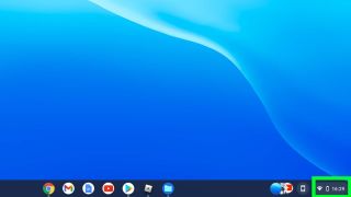 วิธีการรีสตาร์ท Chromebook — ส่วนการแจ้งเตือน