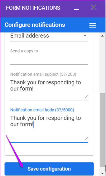 วิธีการส่งอีเมลตามการตอบสนองใน Google Forms 7