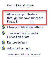 ไฟร์วอลล์ Windows Defender อนุญาตแอปหรือคุณลักษณะผ่านไฟร์วอลล์ Windows Defender
