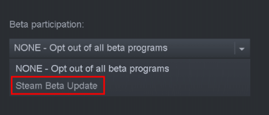 ภาพ Steam ล้มเหลวในการอัปเดตบัญชีเบต้าเข้าร่วมขั้นต่ำ
