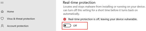 รูปภาพ Steam ล้มเหลวในการอัปเดตไฟร์วอลล์ Real Time Protection Min