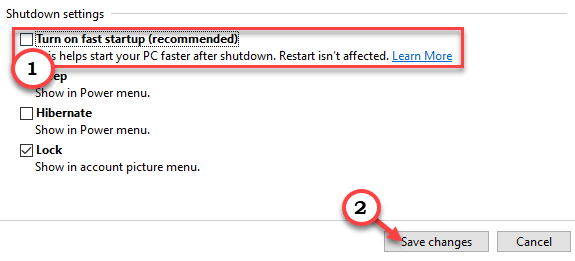 เปิด Fast Startup Min