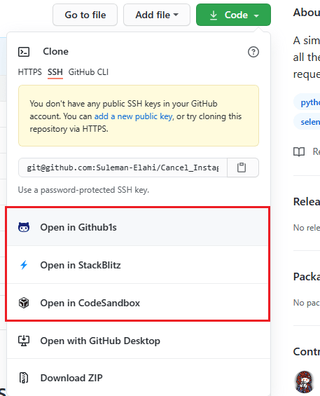 เปิดที่เก็บ GitHub ใน GitHub1s, CodeSandbox IDE ใน 1 คลิก - TH Atsit