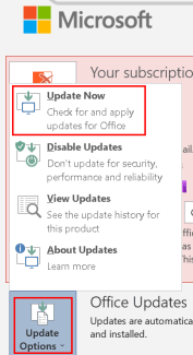 ตัวเลือกการอัปเดต Ms Office ขั้นต่ำ