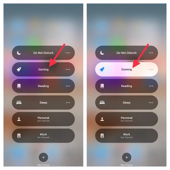 เปิดใช้งานหรือปิดใช้งานโหมดโฟกัสบน iOS