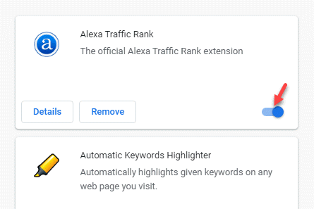 ส่วนขยาย Chrome ลบ