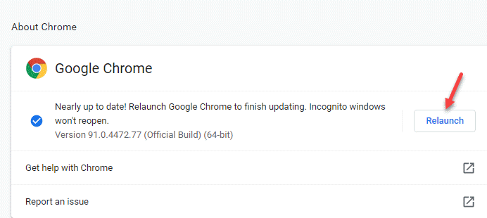 เกี่ยวกับ Chrome Relaunch