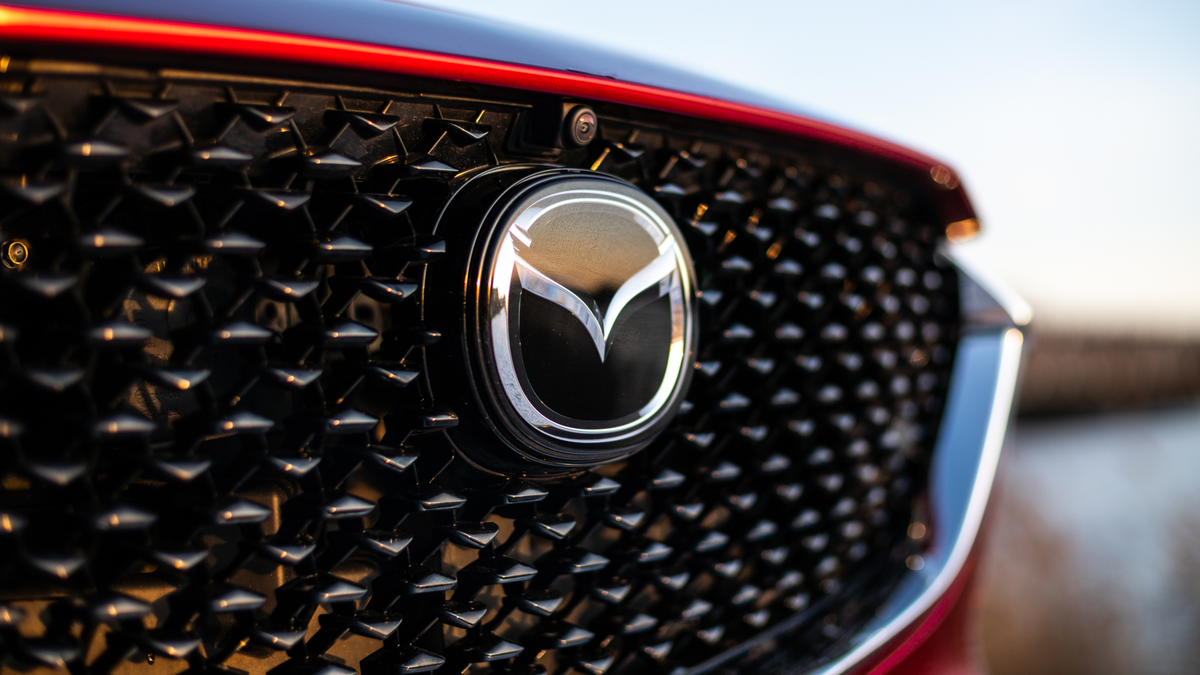 View of the front grille of the Mazda CX-30 compact crossover