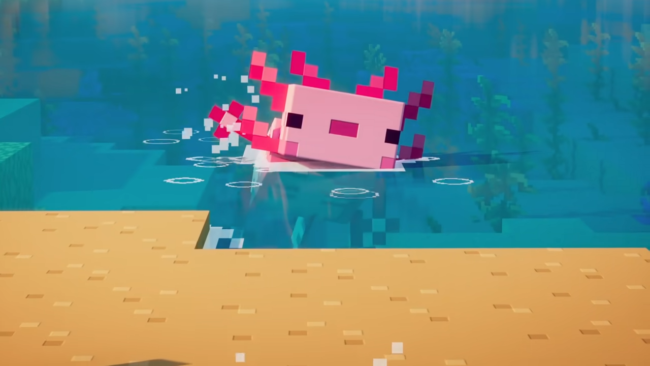 Minecraft Axolotls วิธีเชื่อง axolotl ในการอัปเดต Cliffs & Caves