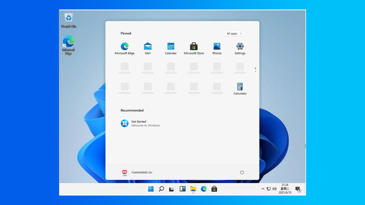 รูปภาพรั่วของ UI เดสก์ท็อป Windows 11