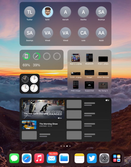 วิดเจ็ต iPad