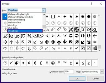 Insert tick symbols in microsoft word step 20