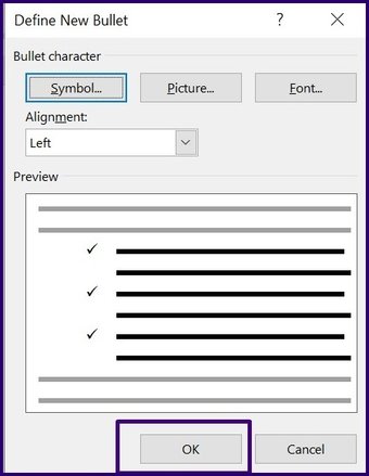 Insert tick symbols in microsoft word step 22