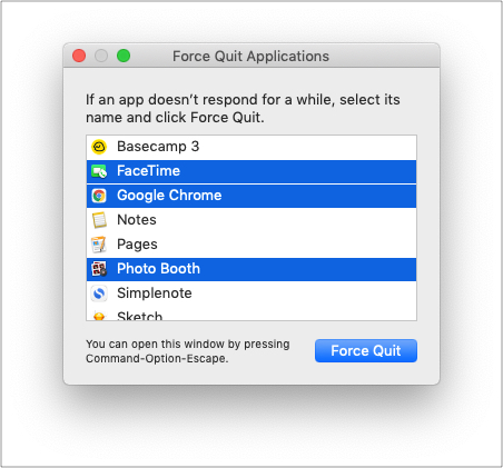 บังคับออกจากแอปที่ขัดแย้งกันบน Mac