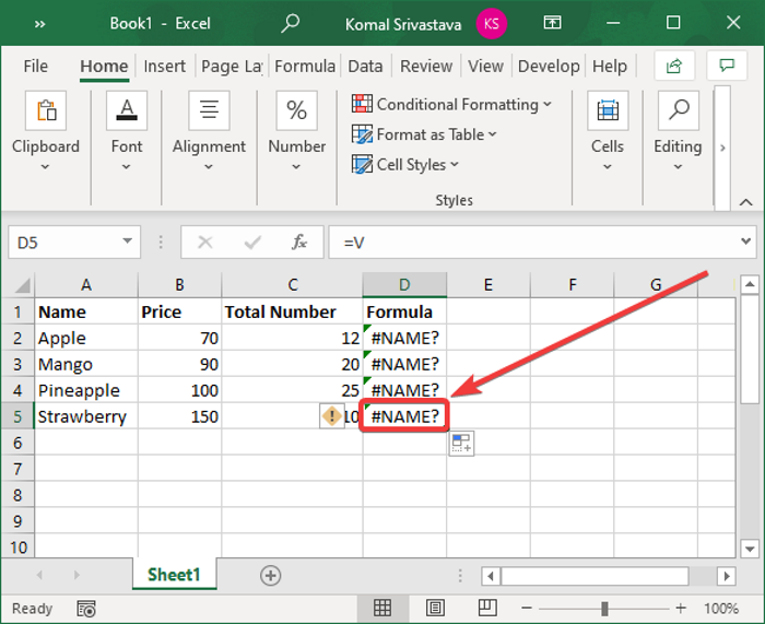 จะลบ #NAME ได้อย่างไร ข้อผิดพลาดใน Excel