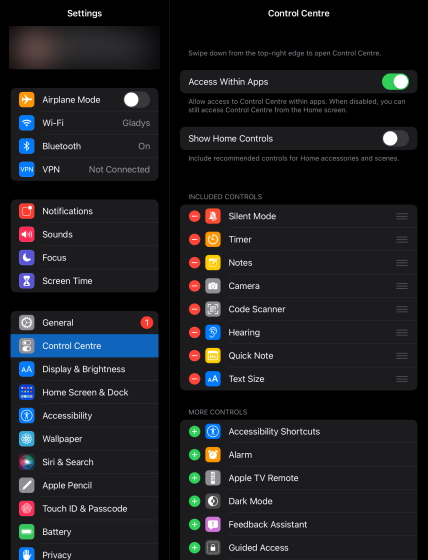 บันทึกหน้าจอบนศูนย์ควบคุม iPad