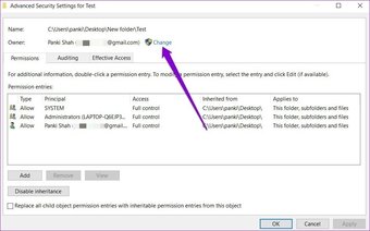 Advanced Security Settings