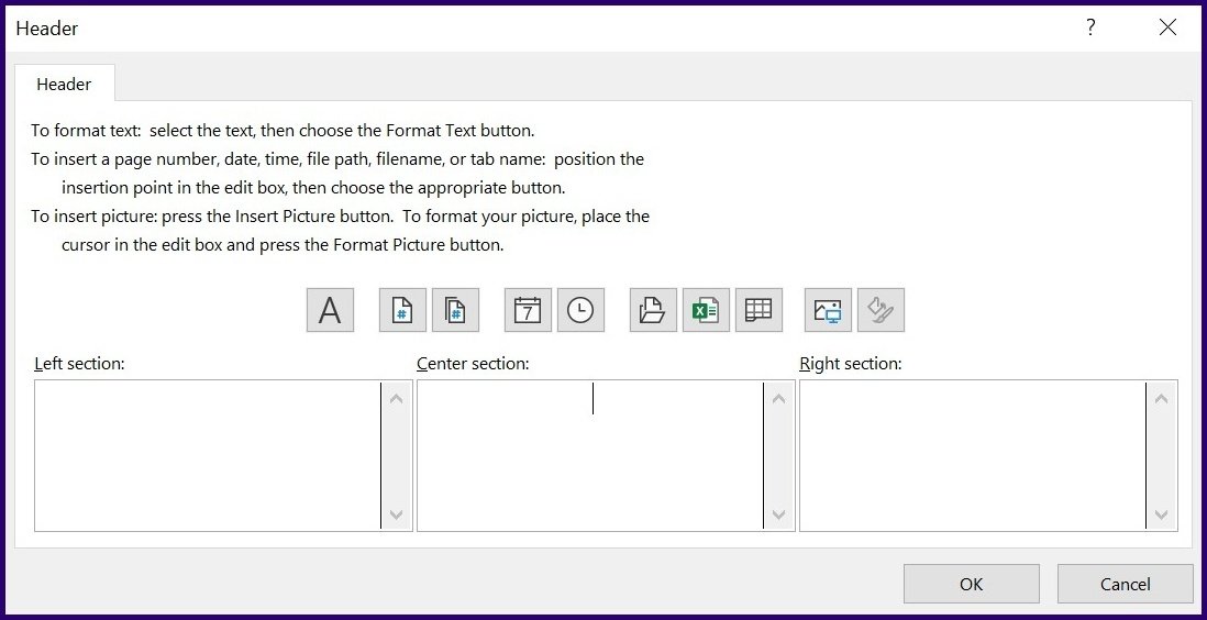 แทรกส่วนหัวและส่วนท้ายใน excel ขั้นตอนที่ 19