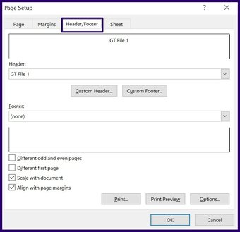 Insert headers and footers in excel step 14