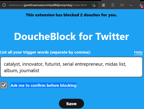 ระบุ Twitter Blocklist