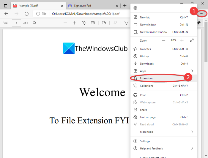 how to add an electronic signature to a pdf in microsoft edge