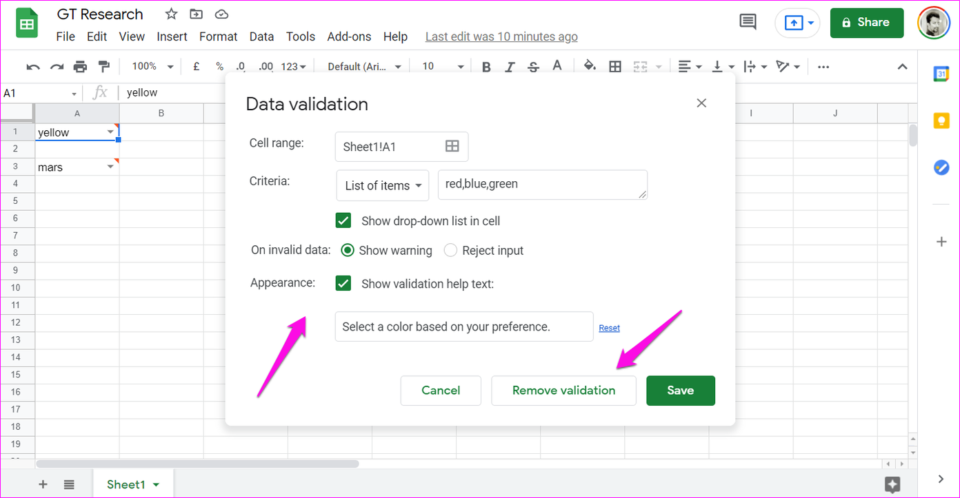 How to Create Edit and Delete Drop Down List in Google Sheets 22