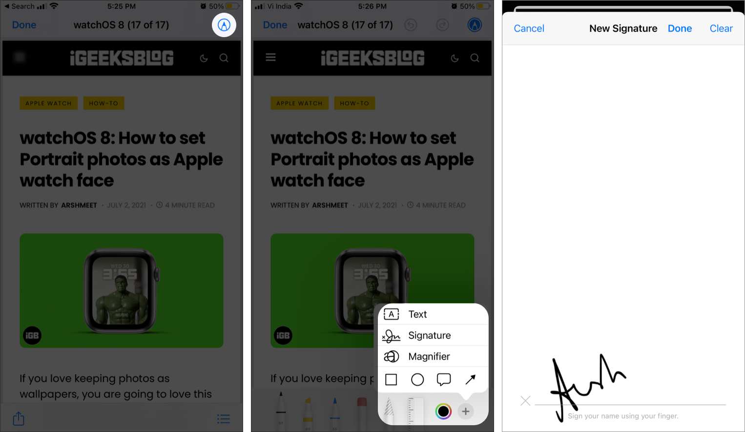 สร้างลายเซ็นบน iPhone โดยใช้แอพไฟล์