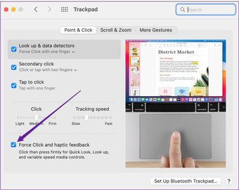 Mac force click settings