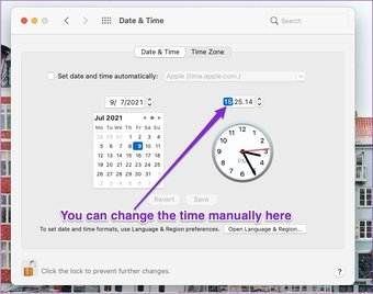 Mac change time manual