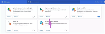 Remove chrome extensions
