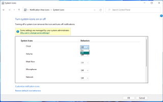 Toggle clock, icons and network to on.